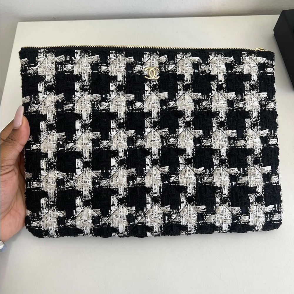 Chanel Monochrome Tweed Pouch